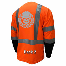 Load image into Gallery viewer, Driller to the Core™ Radians Safety Shirt with Reflective Skull Black Bottom/Sleeve
