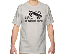 Load image into Gallery viewer, Jeep XJ running over stick figures shirt
