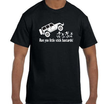 Load image into Gallery viewer, Jeep JK running over stick figures shirt
