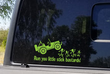 Load image into Gallery viewer, Jeep running over stick figures decal
